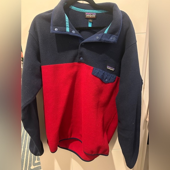 Patagonia Red and Blue Fleece Pullover - Picture 1 of 7